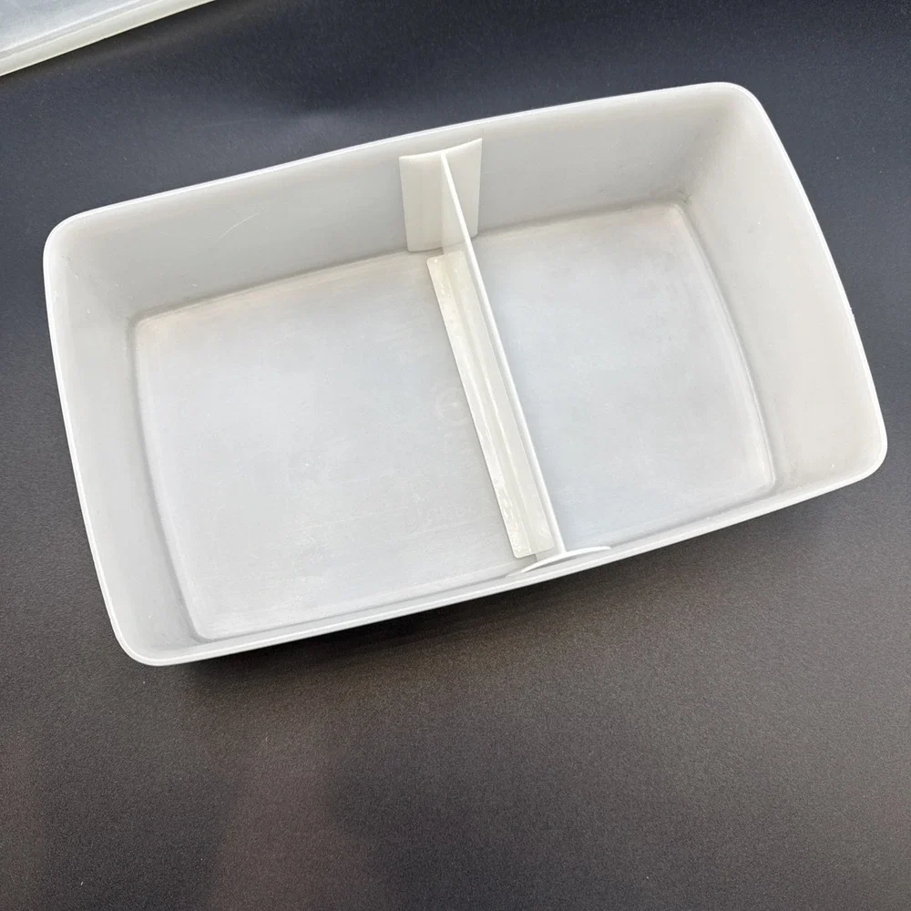 Vintage Clear Sheer‎ Tupperware Storage Container 713, Lid 714, Divider 715